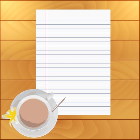 Book on wood backgroundのイラスト素材