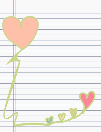 Drawing heart on paperのイラスト素材