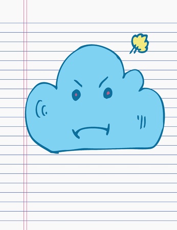 Drawing cloud on paperのイラスト素材