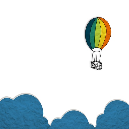 Plasticine balloon with cloudの写真素材