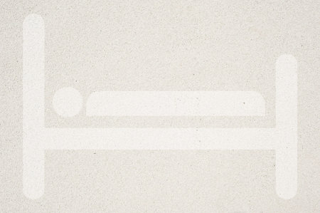 Bed on sand background and textured の写真素材