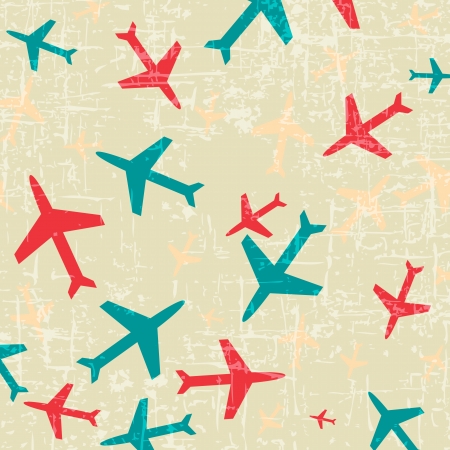Plane icon on vintage backgroundのイラスト素材