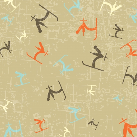 Drawing ski sport backgroundのイラスト素材