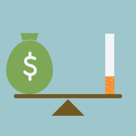 Smoking lose moneyのイラスト素材