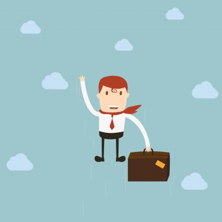 Businessman flyingのイラスト素材
