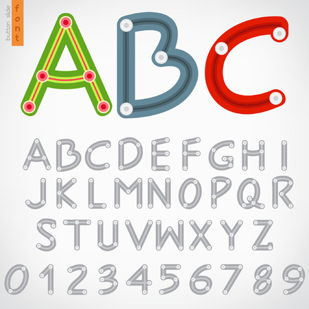 Alphabet set of button slideのイラスト素材
