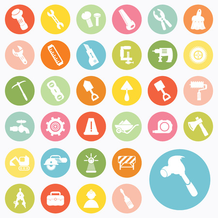 Set of construction icons designのイラスト素材