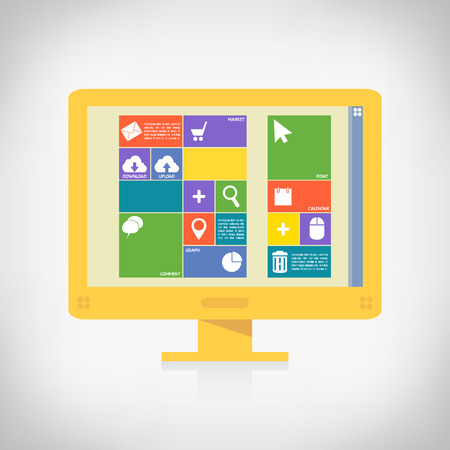 Flat icon components, for infographic vectorのイラスト素材