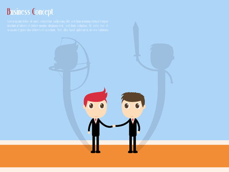 Businessman with Target For success, vector illustrationのイラスト素材