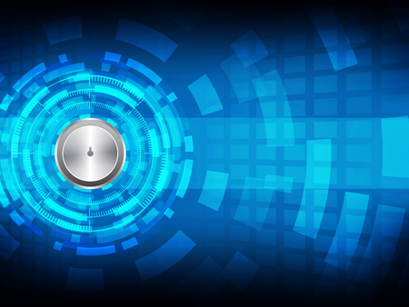 Cyber security Concept  on Abtract Technology background. Vector illustrationのイラスト素材