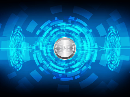 Cyber security Concept  on Abtract Technology background. Vector illustrationのイラスト素材