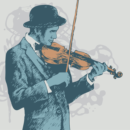 background with violinist. vector illustration のイラスト素材