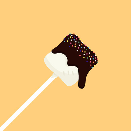 Marshmallow  chocolate cartoon vector. free space for text. wallpaper. background.のイラスト素材