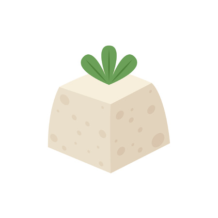 Tofu cartoon vector. free space for text.のイラスト素材
