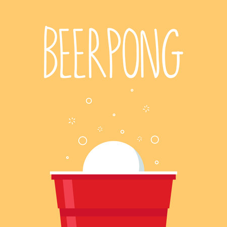 Red beer cup. Beer cup vector. free space for text. wallpaper. copy space.のイラスト素材
