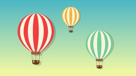 Balloons floating on the sky vector. wallpaper.のイラスト素材