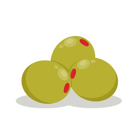 Pickled olives vector. Pickled olives on white background.のイラスト素材
