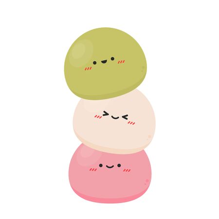Mochi character design. wallpaper. free space for text. Mochi vector.のイラスト素材