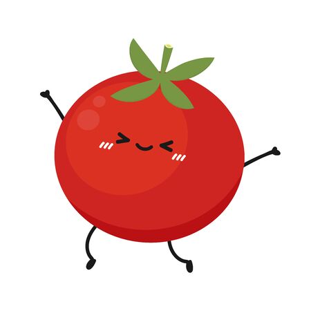 Tomato character design. Tomato vector. Tomato on white background.のイラスト素材