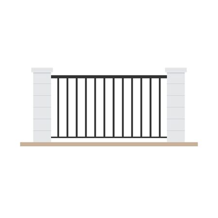 Railing vector. railing on white background. wallpaper. free space for text. copy space.のイラスト素材