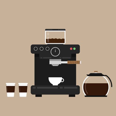 Coffee maker vector. wallpaper. coffee cup vector.のイラスト素材