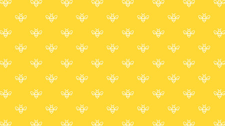 Bee vector. bee doodle pattern wallpaper. bee doodle symbol.