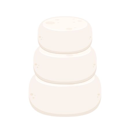 Mozzarella cheese on white background.のイラスト素材