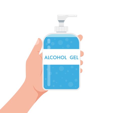 Alcohol gel. Hand wash gel vector. Hand wash gel vector. Hand wash gel symbol. Hand vector.のイラスト素材