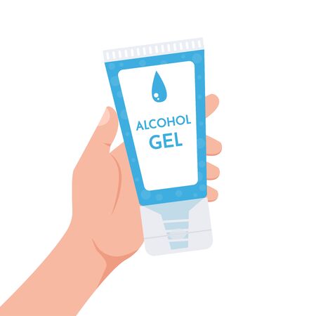 Alcohol gel. Hand wash gel vector. Hand wash gel vector. Hand wash gel symbol. Hand vector.のイラスト素材