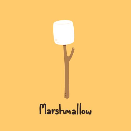 Marshmallow and stick vector. free space for text. wallpaper. background.のイラスト素材