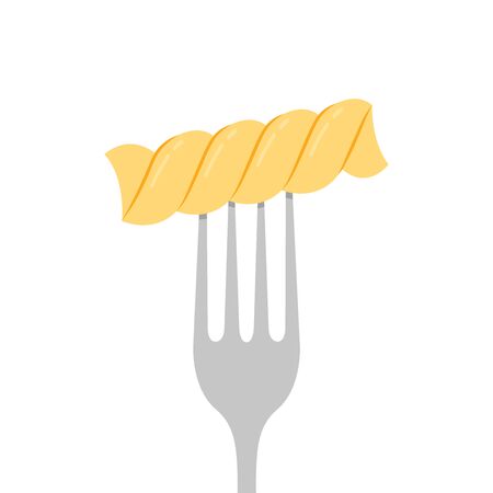 Pasta noodles. Pasta noodles on white background. fork vector.のイラスト素材