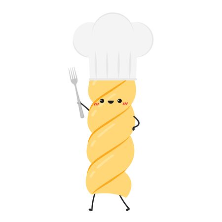 Pasta noodles character design. Pasta noodles on white background.のイラスト素材