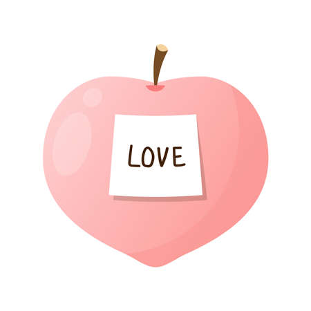 Peach vector. Peach heart vector. Peach on white background. Peach logo design.のイラスト素材