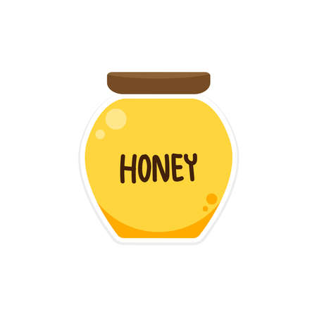 Honey jar cartoon vector. free space for text. wallpaper.のイラスト素材