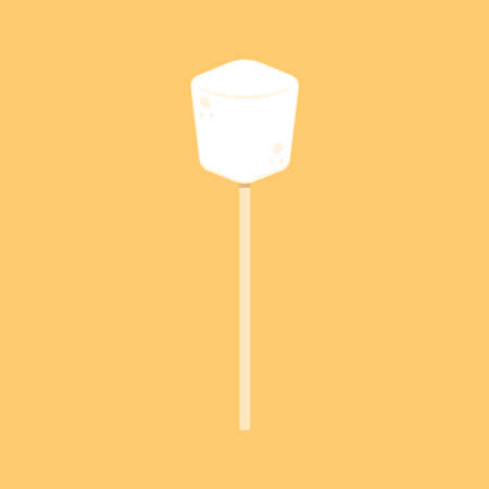 Marshmallow stick vector. free space for text. Marshmallow  design.のイラスト素材