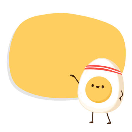 Egg character vector. boiled egg character design.のイラスト素材