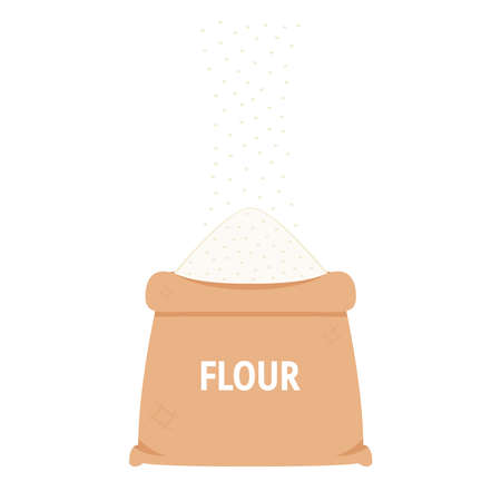 Flour vector. Rice symbol vector. rice bag.のイラスト素材