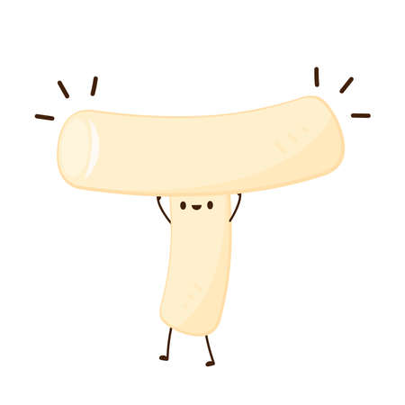 Tteokbokki noodle vector. Tteokbokki character design. Spicy rice cake.のイラスト素材