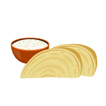 Chapati vector. Chapati on white background.のイラスト素材