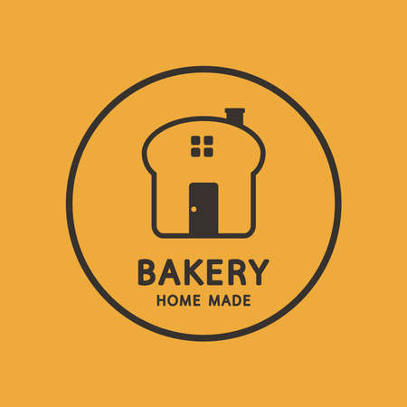 Bakery logo design. bread symbol. Bakery homemade logo.のイラスト素材