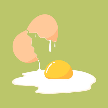 Crack an egg vector. egg cartoon vector.のイラスト素材
