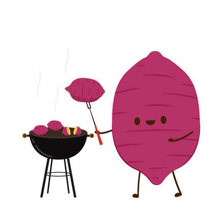 Sweet Potato character design. Sweet Potato vector.のイラスト素材