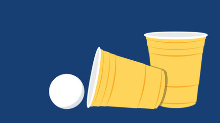 Beer cup vector. yellow beer cup. symbol. wallpaper. free space for text.のイラスト素材