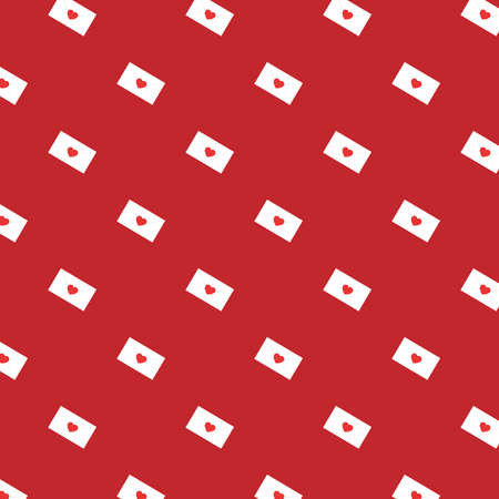 Mail symbol pattern. Red letter pattern wallpaper. Love Letter pattern.のイラスト素材