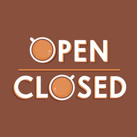 Open and Close sign. Coffee style. Retro door signs for coffee shop or Cafe bar.