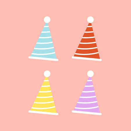 Party hat vector. Party hat cartoon vector set.のイラスト素材