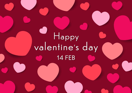 Valentine's day concept background. Vector illustration. Cute love banner or greeting card.