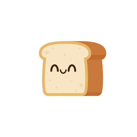 Bread character design. Bread on white background.