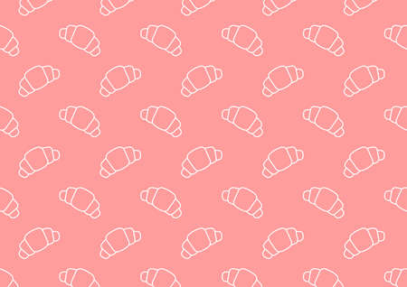 Croissant doodle symbol. Croissant pattern wallpaper.のイラスト素材