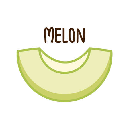 Melon vector. melon on white background. wallpaper. symbol. logo design. melon poster.のイラスト素材